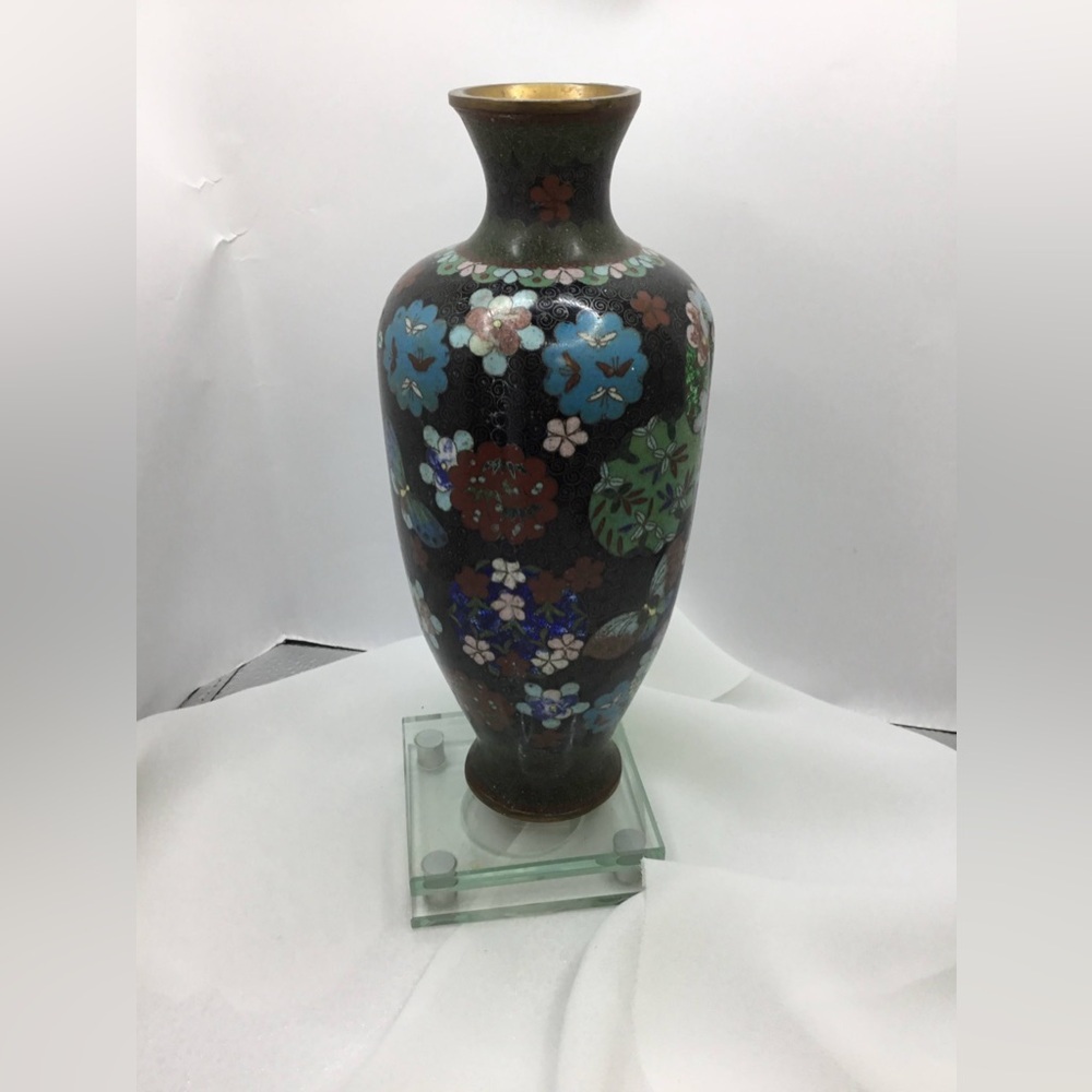 Old cloisonné Floral Patterned Vase
